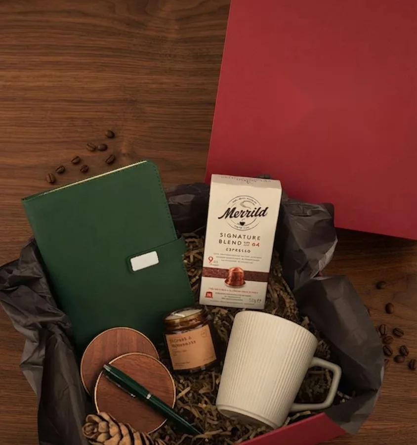 Diwali hamper with diary, mug and coffee