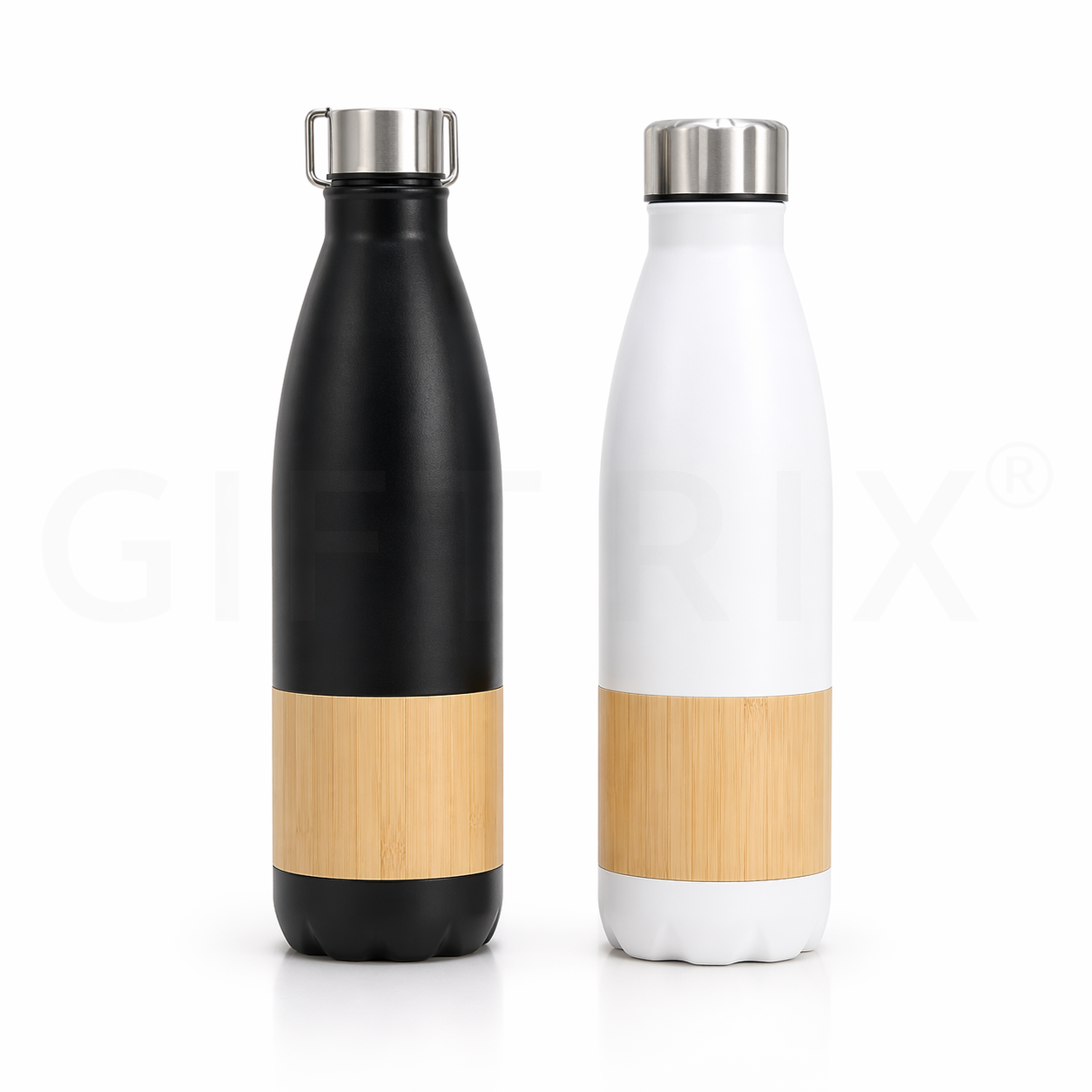 Bamboo mid-band bottle in black and white