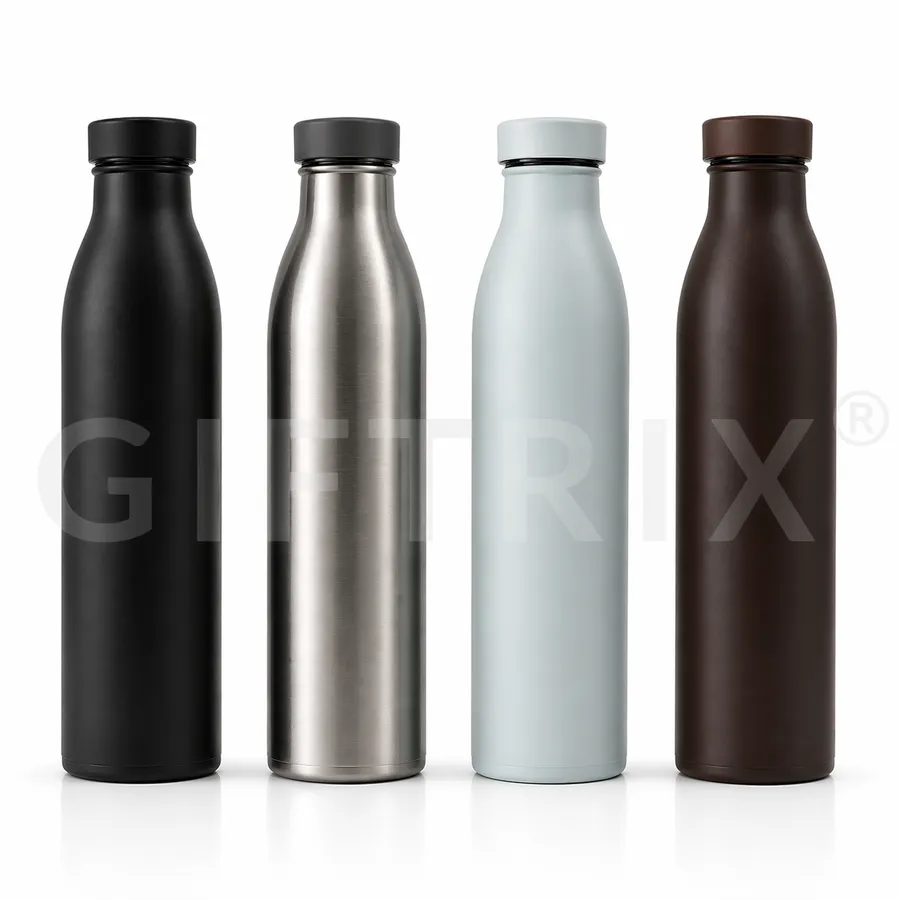 Slim sleek bottles in 4 finishes
