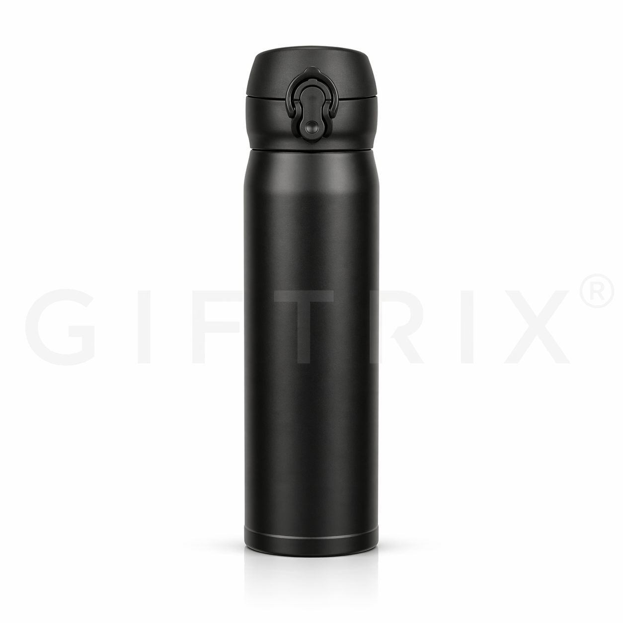One-push matte black flask