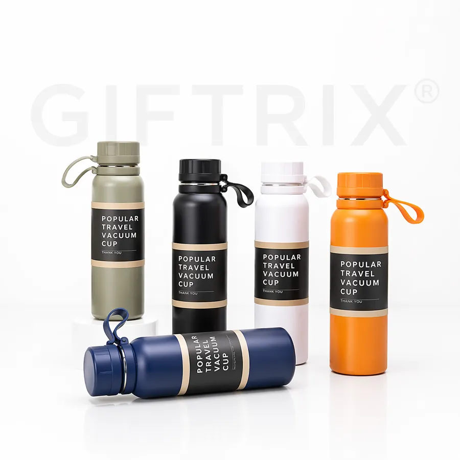 Travel vacuum cups with carry straps in 5 colours