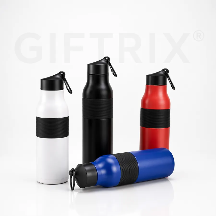 Carabiner mid-band sport bottles in 4 colours