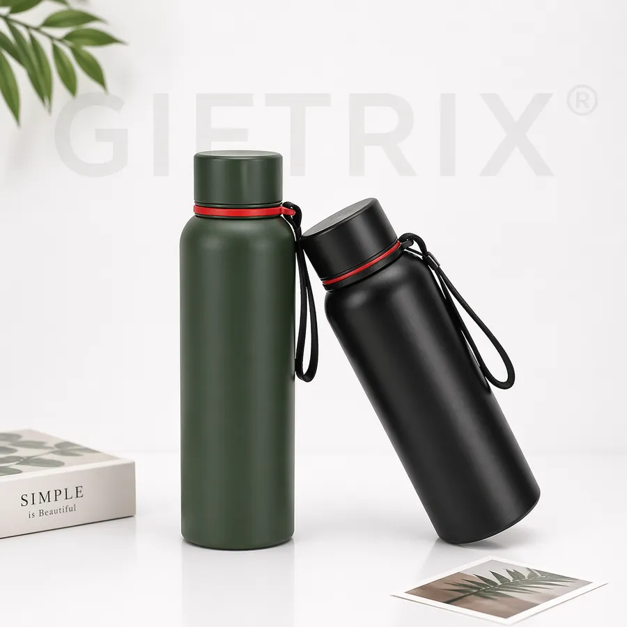 Military strap bottles in olive and black