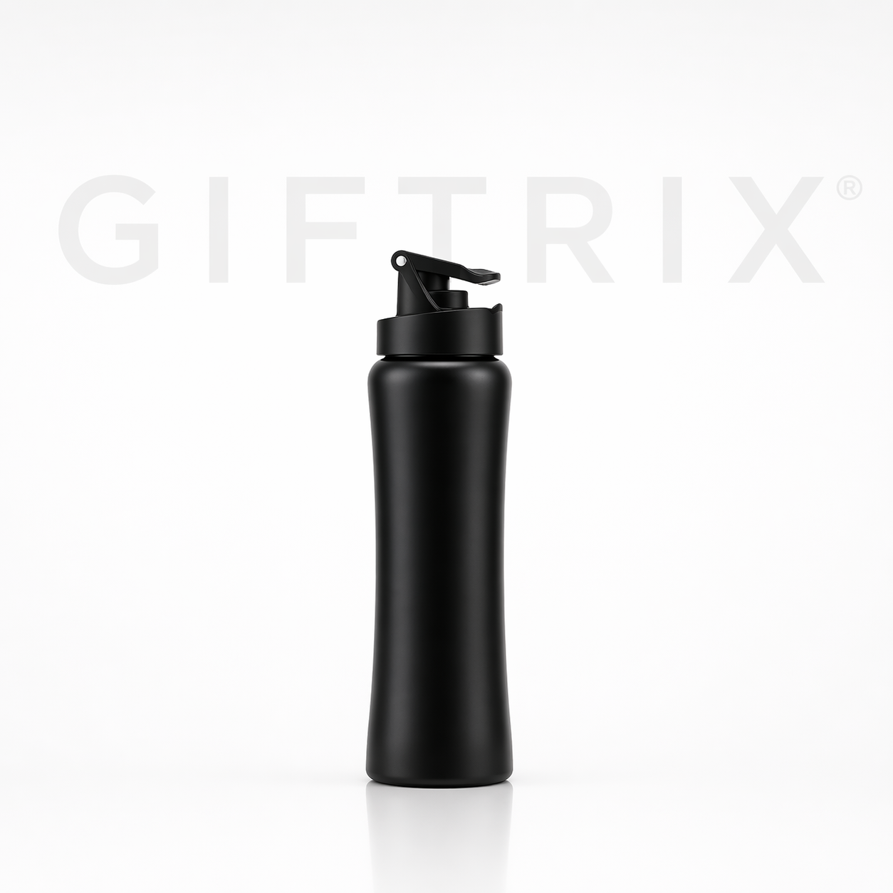 Matte black squeeze sipper bottle