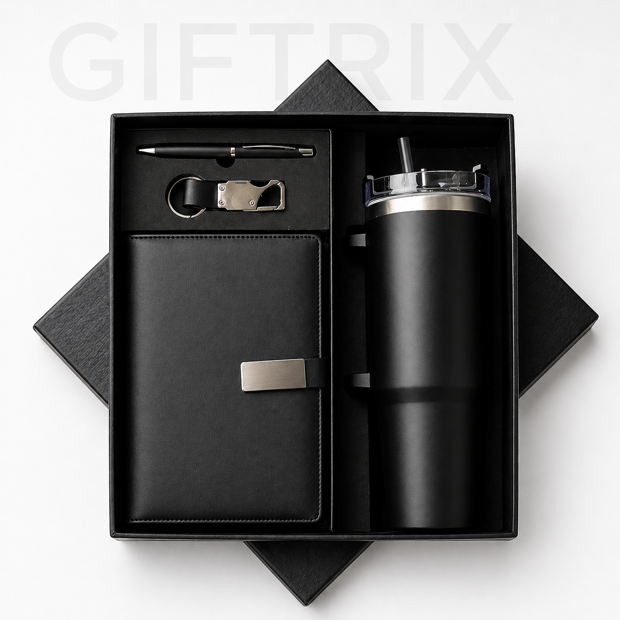 Black tumbler and diary 3-piece combo