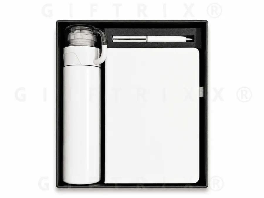 White Infuser Bottle & Notebook Set