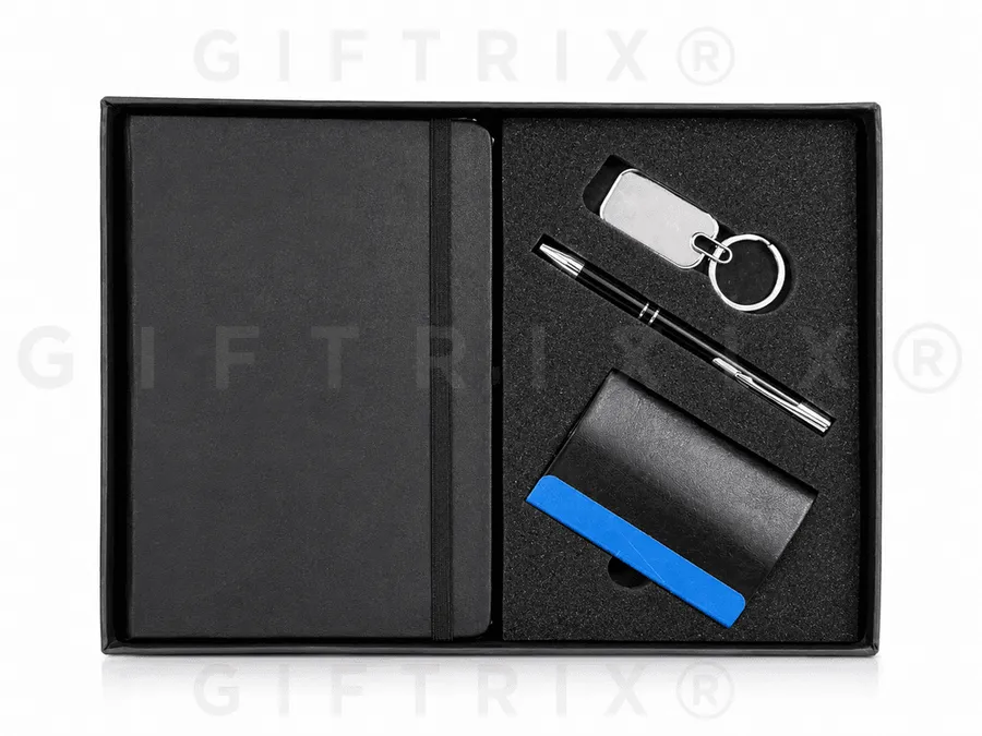 4-in-1 diary, pen, keychain and card holder gift sets