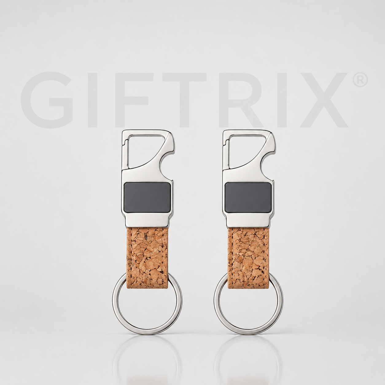 Cork carabiner keychain