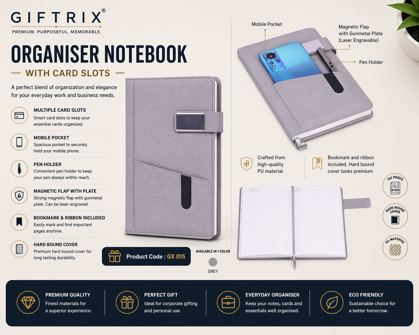 Organiser Notebook with Card Slots
