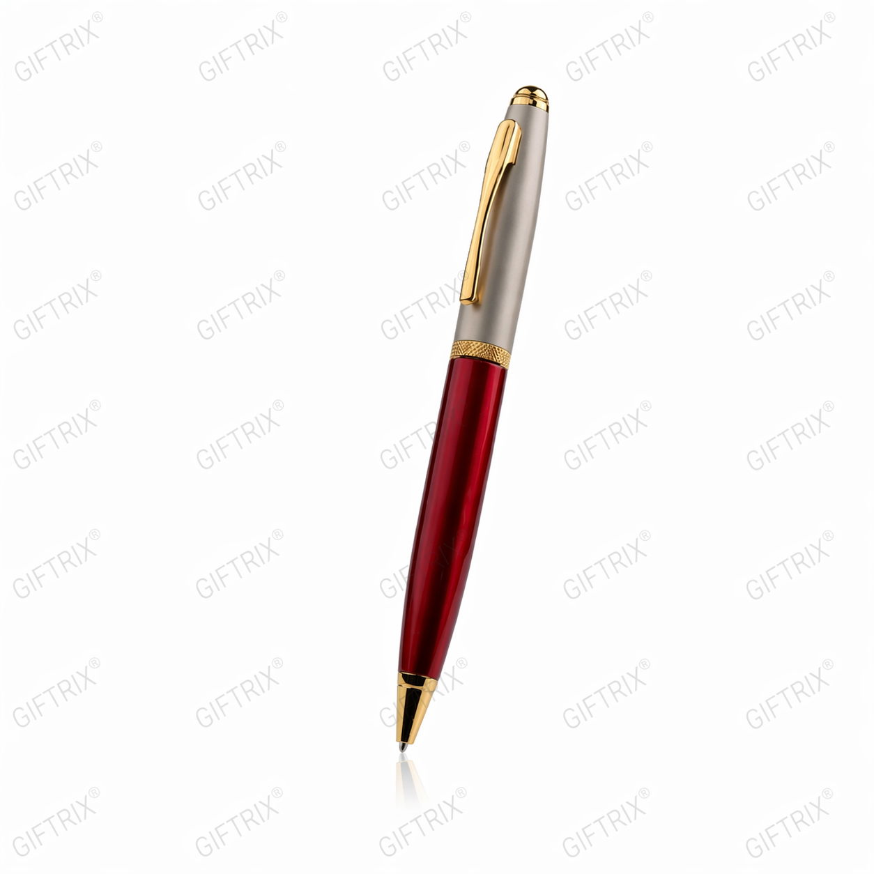 Red and chrome premium gold trim pen