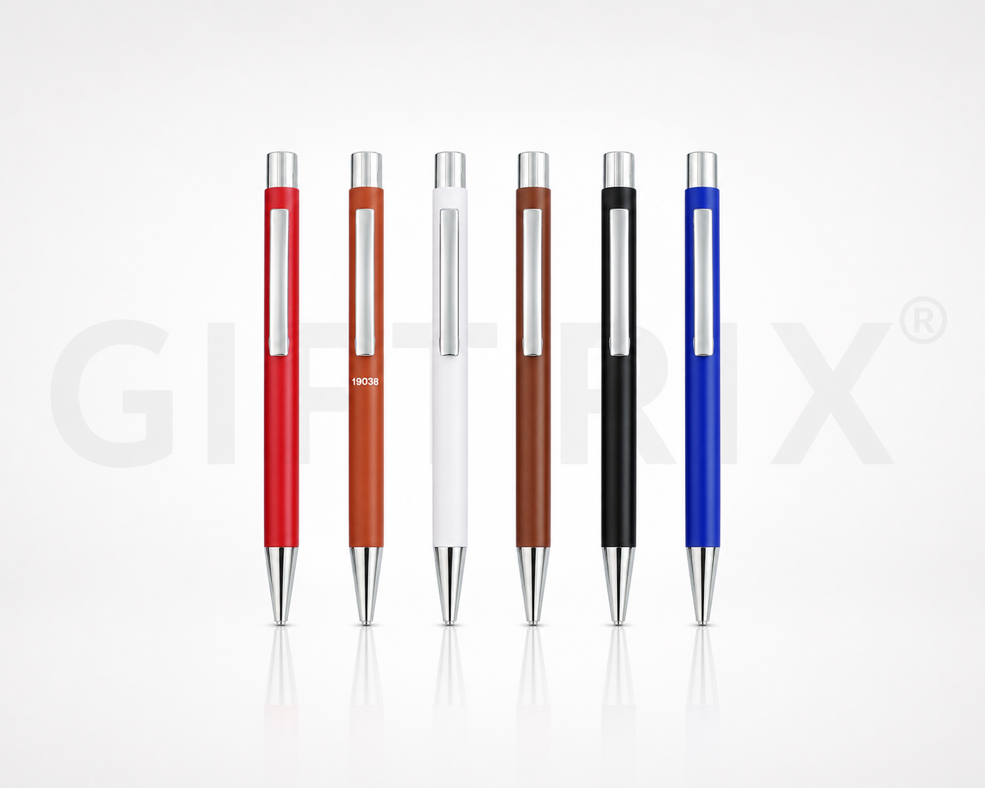 Push action slim pen set in 6 colours