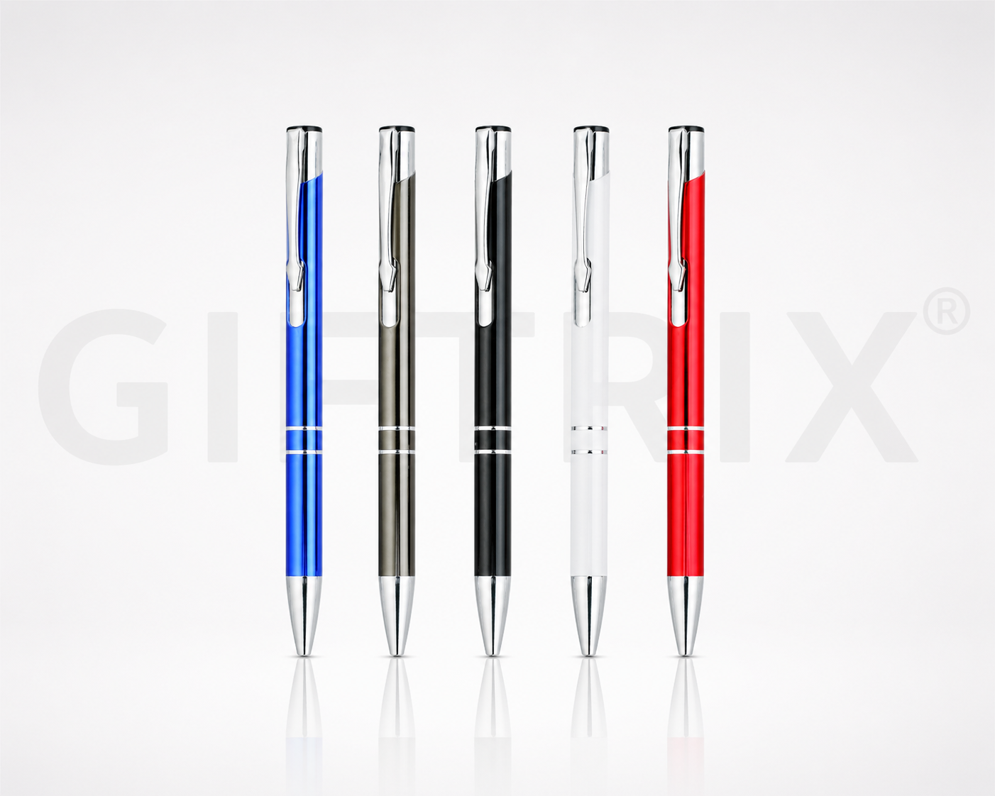 Slim metal pen set in 5 colours