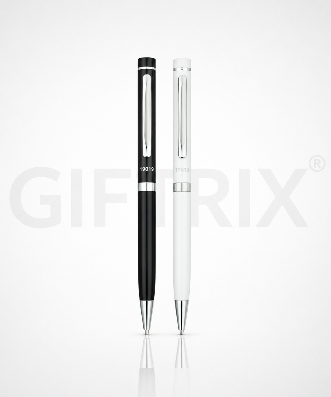 Chrome clip pen duo in black and white