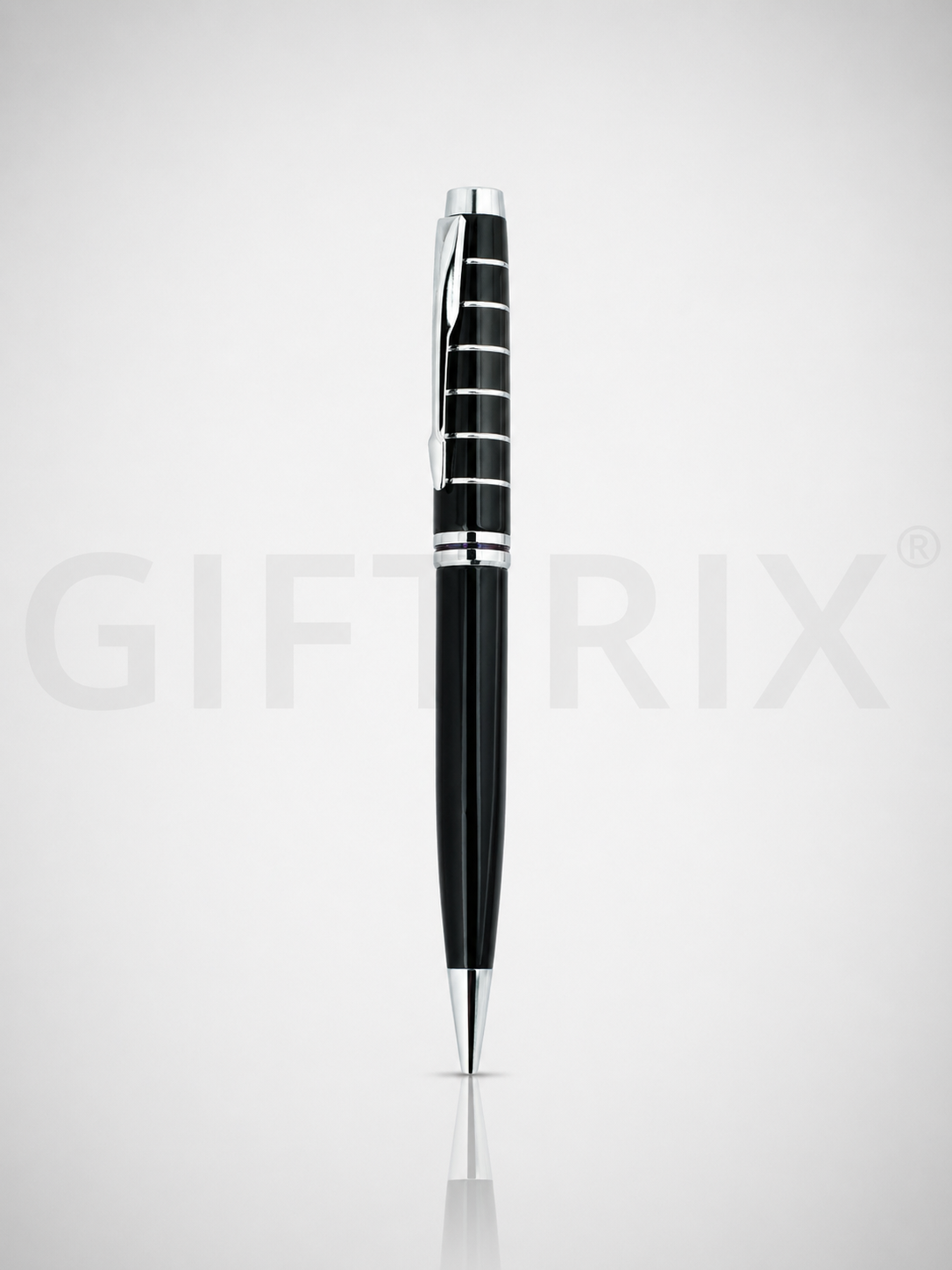 Ribbed cap premium black pen
