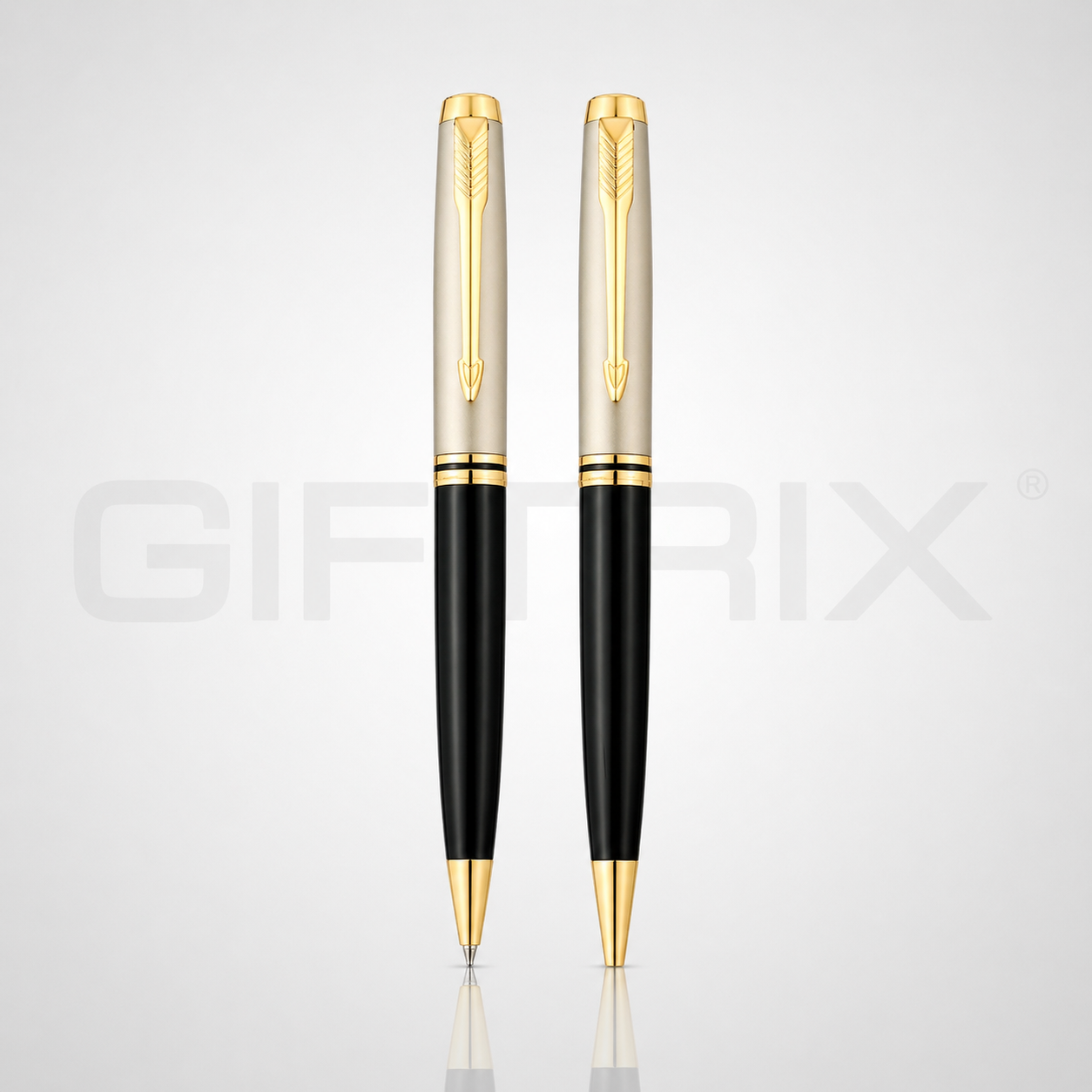 Chrome and gold twist pen duo