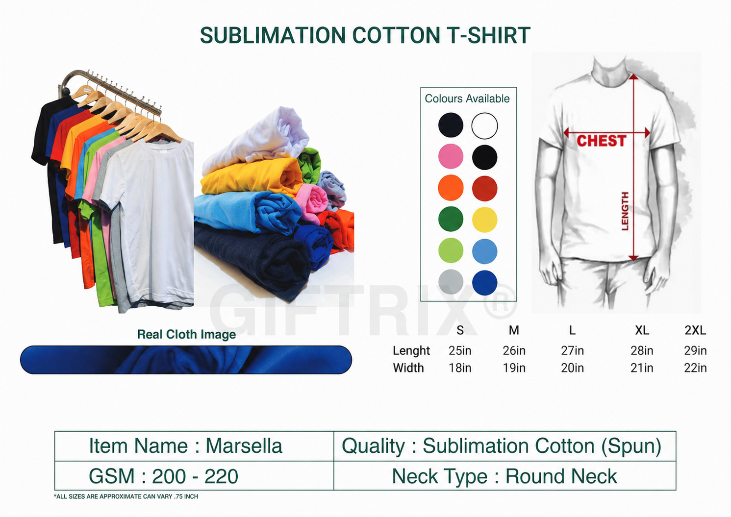 Sublimation cotton spun t-shirt range