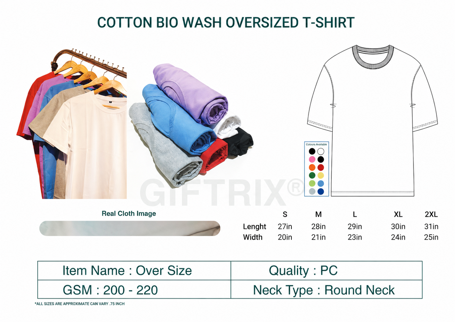 Cotton bio-wash oversized t-shirt range