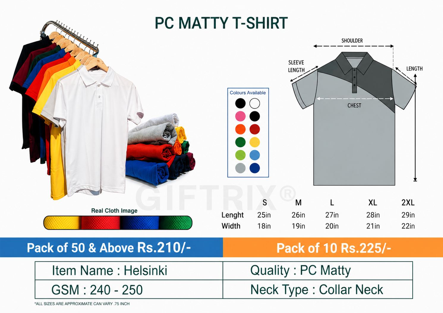 PC matty polo t-shirt economy pack