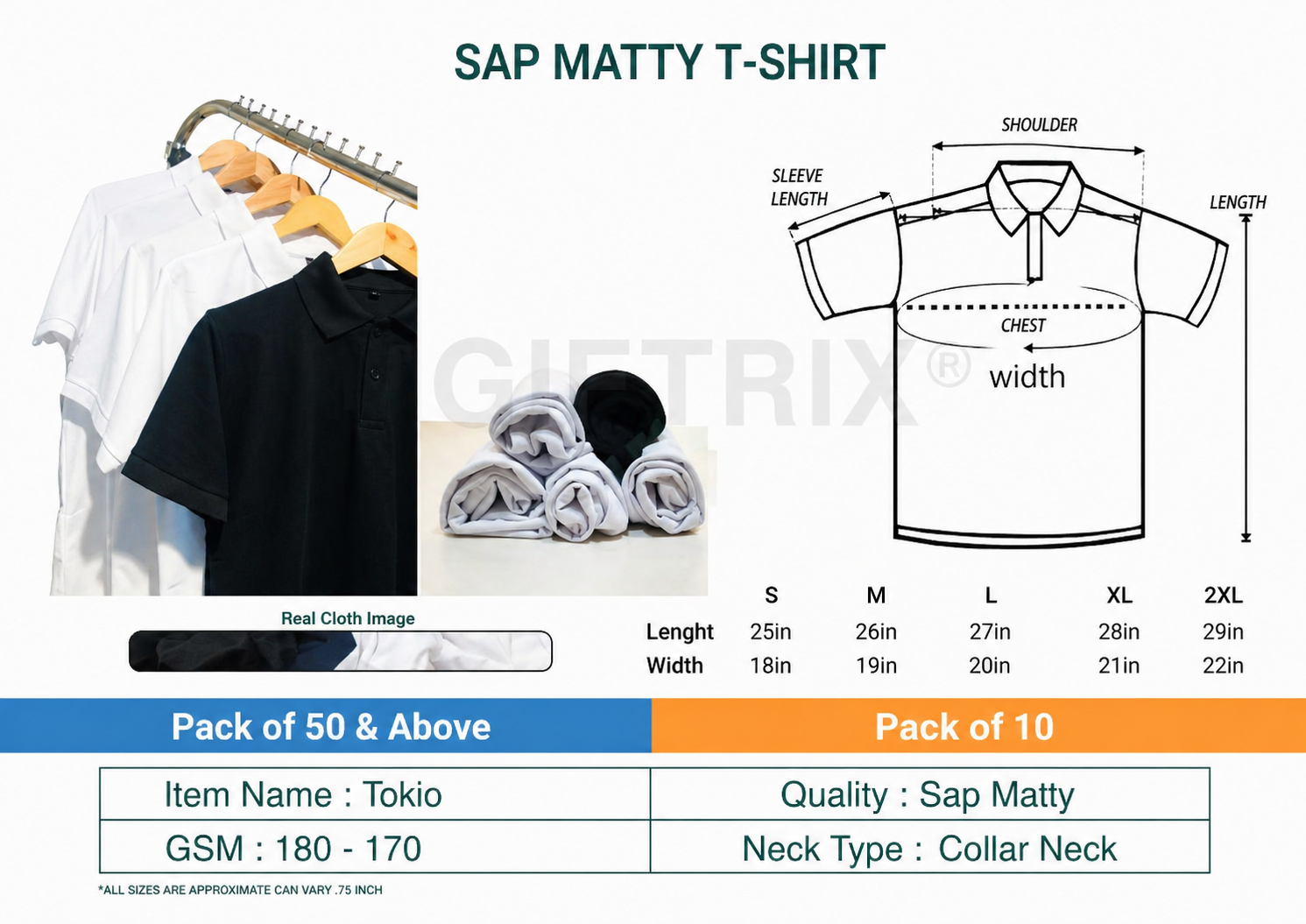 Sap matty polo t-shirt range