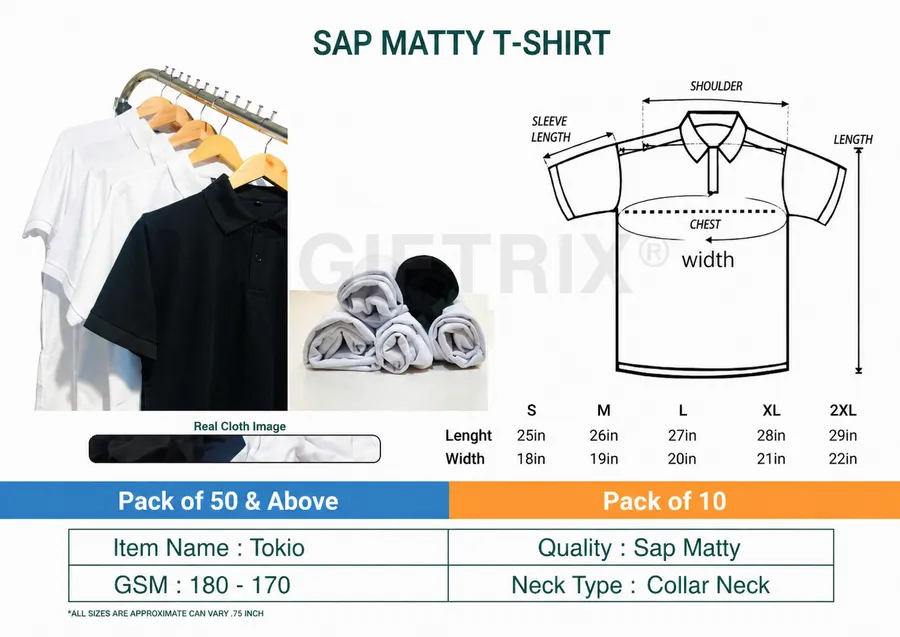 Sap matty polo t-shirt range
