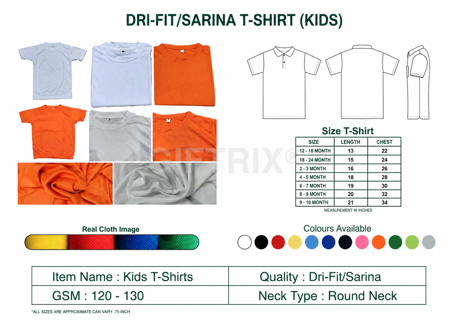 Dri-fit sarina kids t-shirt range