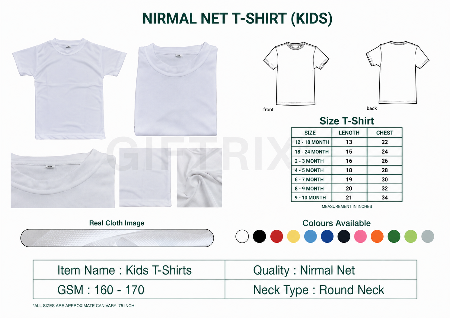 Nirmal net kids t-shirt range