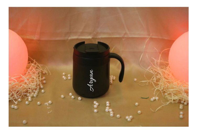 Personalized Stainless Steel Coffee Mug With Handle 02 ( Hot & Cold ) (Cod Available With 7 Days return policy Terms & Condition Apply)