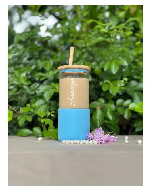 Personalized Glass Tumbler With Long Sleeve (Cod Available With 7 Days Return Policy Terms & Condition Apply)